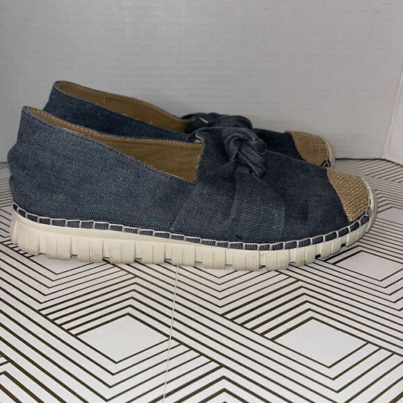 Yellow box Julianne Slip On Sneaker Wmns Sz 7.5 Denim Twist Burlap Thick Soles - Picture 1 of 9
